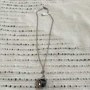 Amethyst Stone Necklace on silver chain